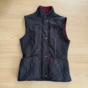 Barbour Liddesdale Winter Gilet Navy Quilted Vest, Size 6